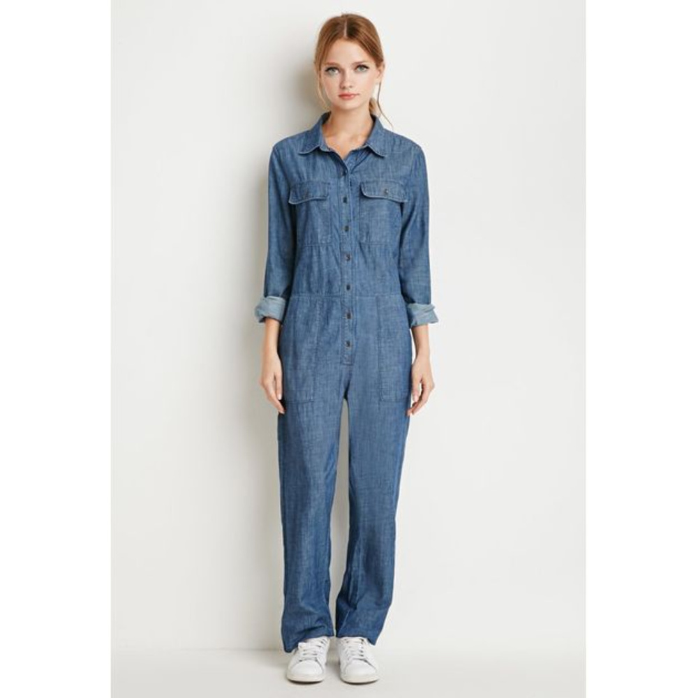 Forever 21 Denim Utility Jumpsuit